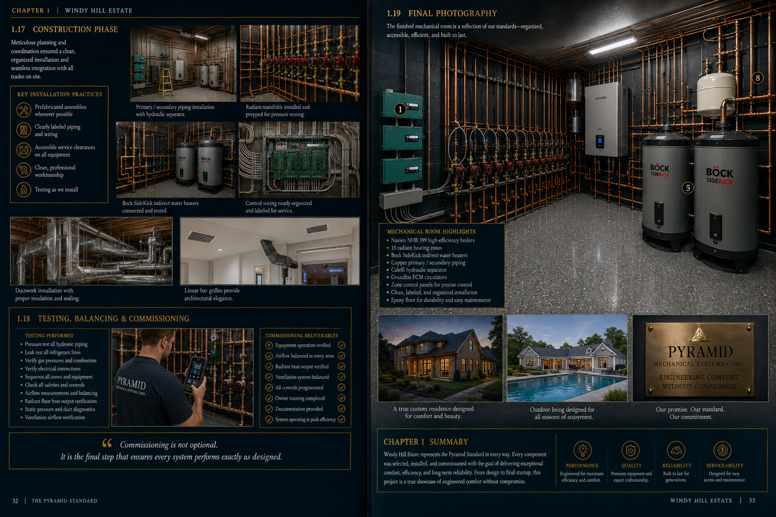 Windy Hill mechanical installation, commissioning and photography spread