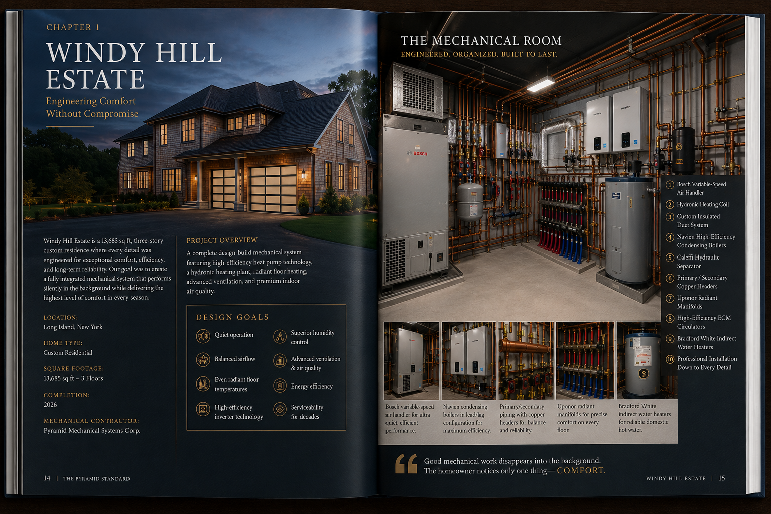 Windy Hill Estate feature spread from The Pyramid Standard book
